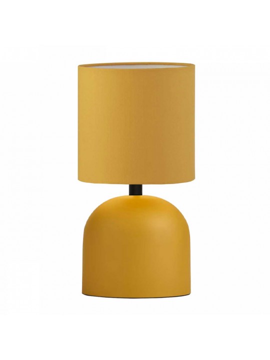 Φωτιστικό επιτραπέζιο Nehora Megapap E27 μεταλλικό - ύφασμα Pvc χρώμα κίτρινο Ø15x30εκ.