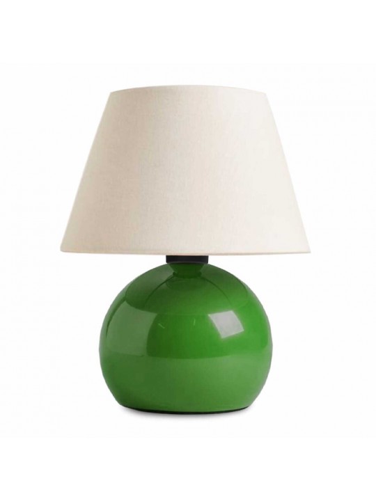 Φωτιστικό επιτραπέζιο Alaska Megapap E27 μεταλλικό - ύφασμα Pvc χρώμα πράσινο - κρεμ Ø22x30εκ.