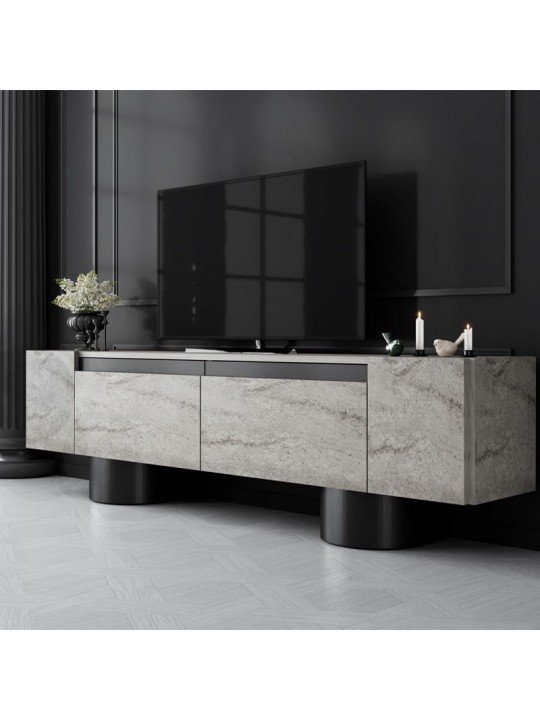 Έπιπλο τηλεόρασης Haven Megapap χρώμα travertine 180x30x50εκ.