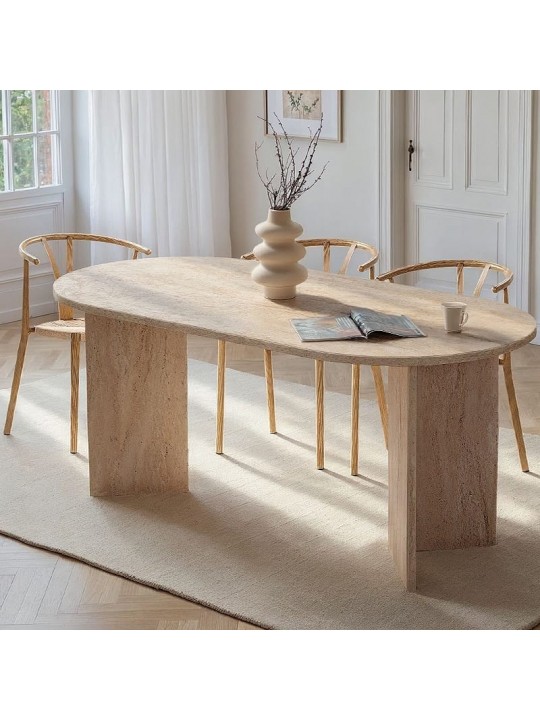 Τραπέζι Sablin Megapap χρώμα travertine 180x89,5x75εκ.