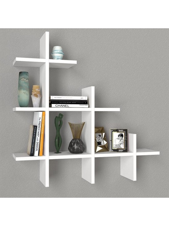 Ραφιέρα τοίχου Juke Megapap χρώμα λευκό 81,8x18x80εκ.