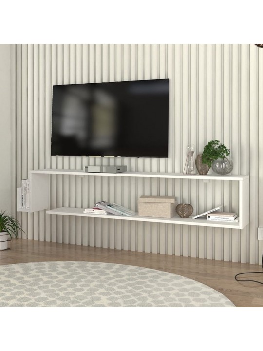 Έπιπλο τηλεόρασης επιτοίχιο Regnar Megapap χρώμα λευκό 168,6x25x31,8εκ.