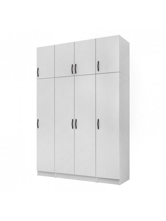 Ντουλάπα ρούχων Vivian Megapap τετράφυλλη με πατάρι χρώμα λευκό 160x51,8x240εκ.