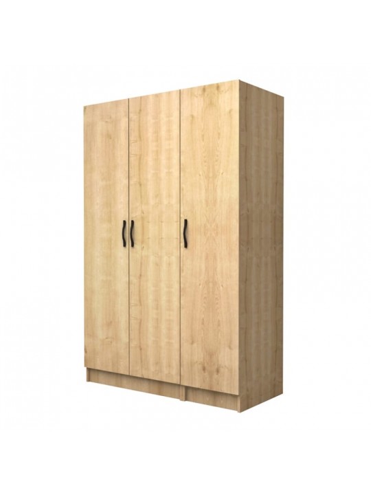 Ντουλάπα ρούχων Vivian Megapap τρίφυλλη χρώμα φυσικό οξιάς 120x51,8x181εκ.