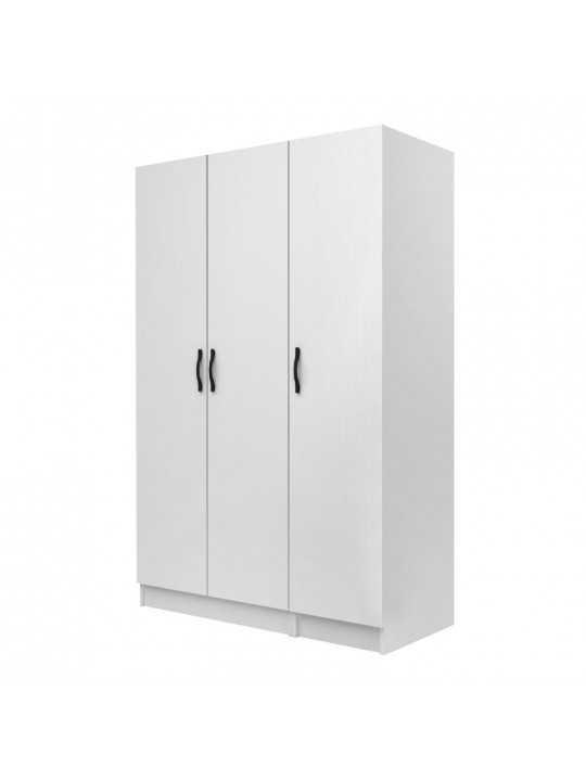 Ντουλάπα ρούχων Vivian Megapap τρίφυλλη χρώμα λευκό 120x51,8x181εκ.