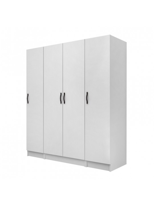 Ντουλάπα ρούχων Vivian Megapap τετράφυλλη χρώμα λευκό 160x51,8x181εκ.