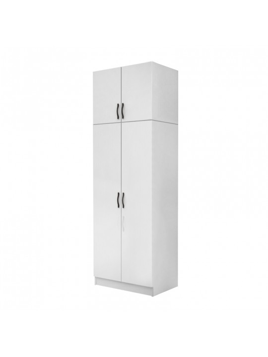 Ντουλάπα ρούχων Vivian Megapap δίφυλλη με πατάρι χρώμα λευκό 80x51,8x240εκ.