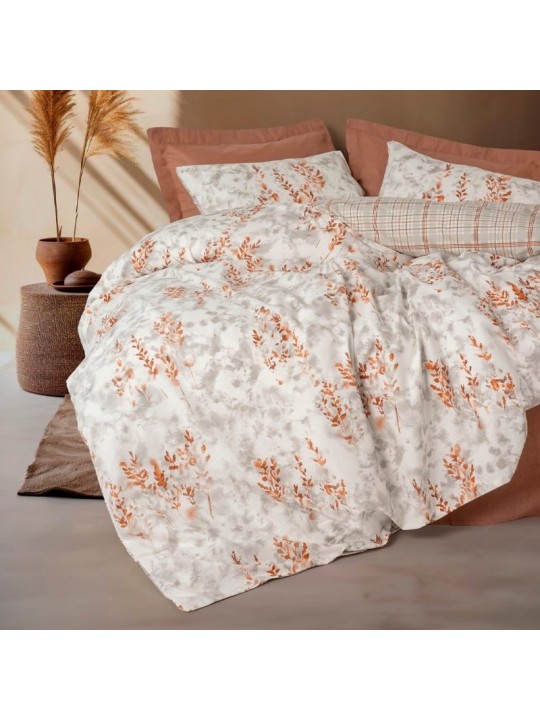 Σετ παπλωματοθήκη Lamina Cotton Box 4 τμχ Διπλή (200x220) χρώμα cinnamon