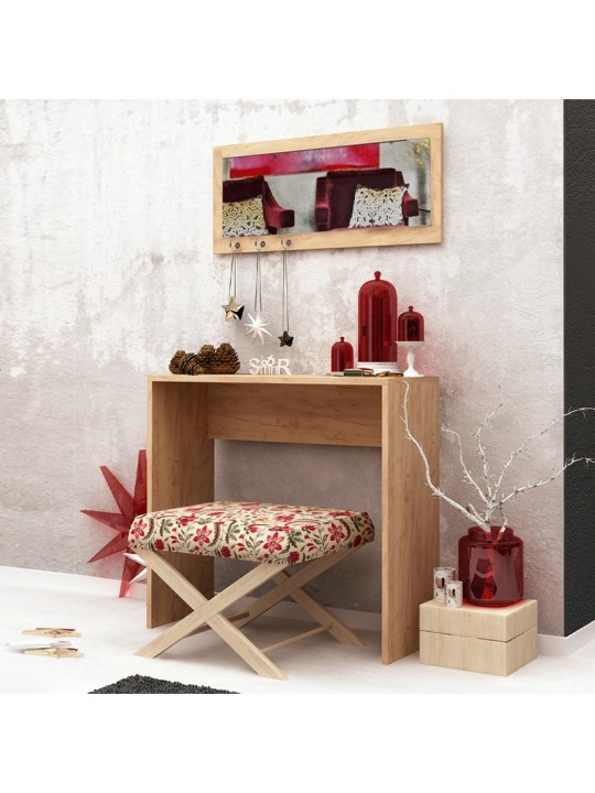 Κονσόλα με καθρέπτη Cosenza Megapap χρώμα oak 80x30x82εκ.