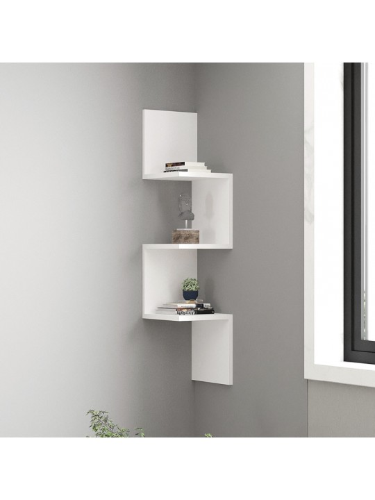 Ραφιέρα τοίχου Zikzak Megapap χρώμα λευκό 25x25x105,4εκ.