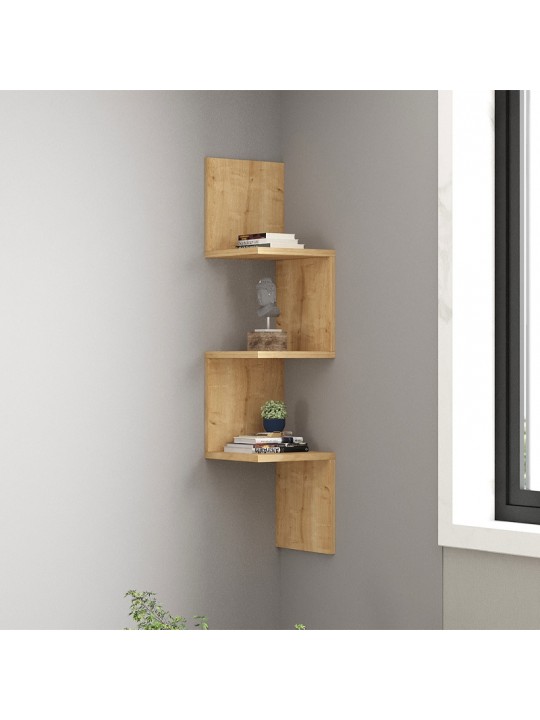 Ραφιέρα τοίχου Zikzak Megapap χρώμα sapphire oak 25x25x105,4εκ.