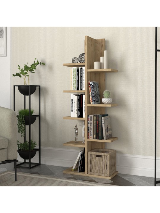 Βιβλιοθήκη Tree Megapap χρώμα sapphire oak 45x21,4x121,8εκ.