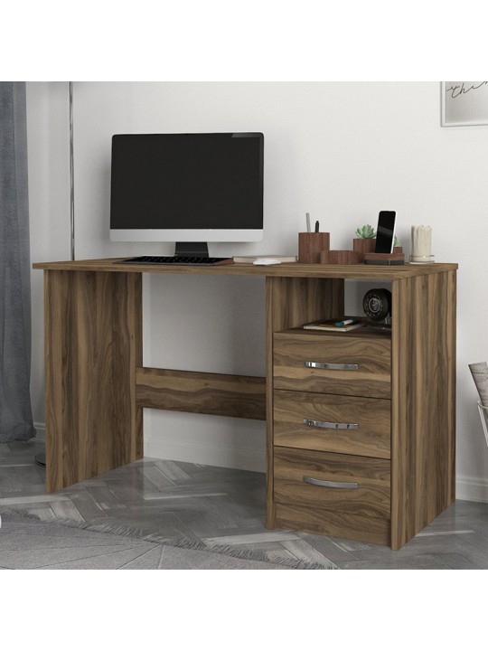 Γραφείο εργασίας Eldoris Megapap χρώμα καρυδί 120x60x75εκ.