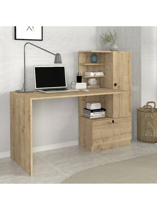 Γραφείο εργασίας Merino Megapap χρώμα sapphire oak 149,5x61,8x120εκ.