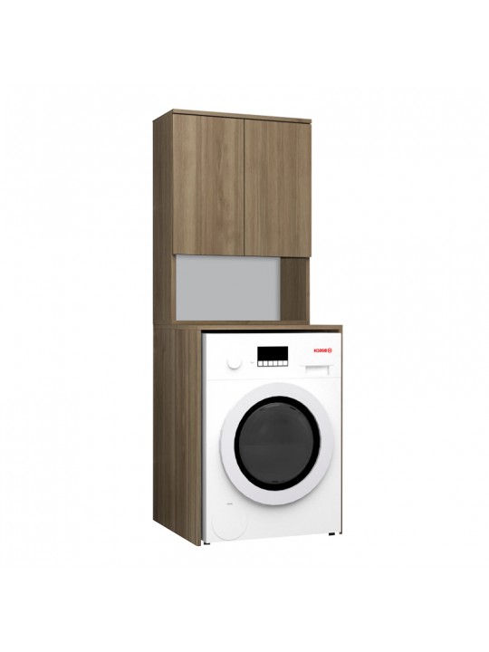 Έπιπλο πλυντηρίου Cozen Megapap χρώμα καρυδί 65x60x178εκ.