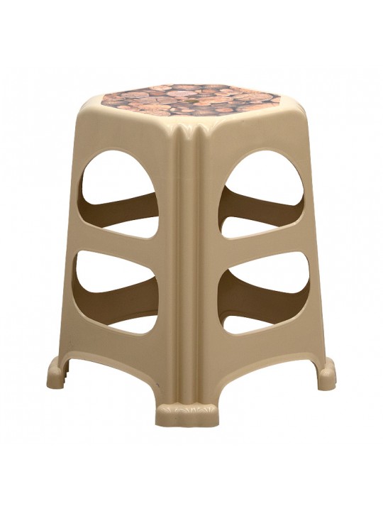 Σκαμπώ πολυπροπυλενίου στοιβαζόμενο Desia Megapap χρώμα μπεζ 37x37x45εκ.