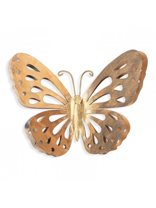 Διακοσμητικό τοίχου Butterfly Megapap μεταλλικό χρώμα χρυσό 29x32εκ.