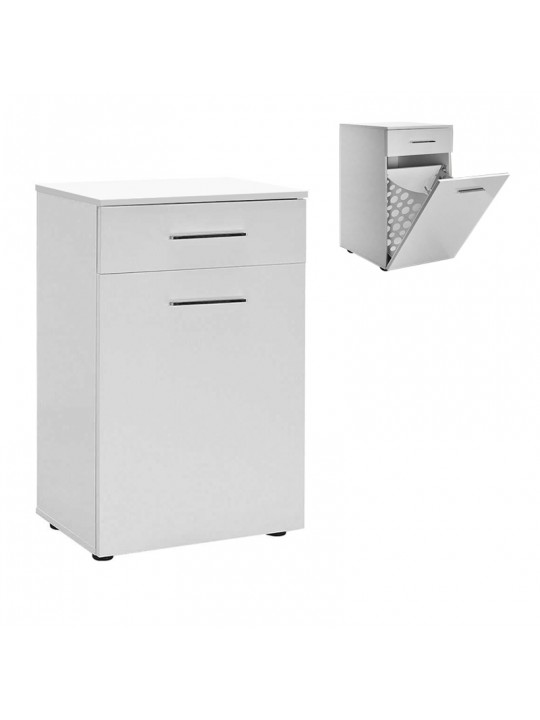 Ντουλάπι - Καλάθι απλύτων Diamond Megapap χρώμα λευκό gloss 52x38x83εκ.