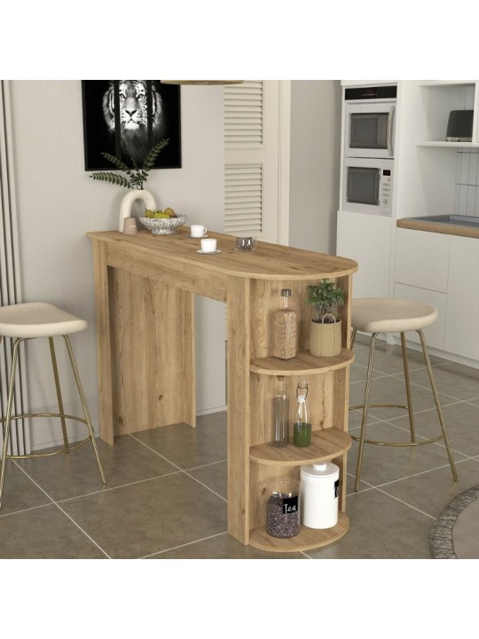 Τραπέζι μπαρ Vigne Megapap χρώμα sepet oak 150x51,6x101,8εκ.