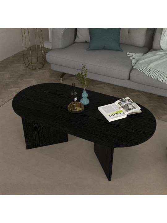 Τραπεζάκι σαλονιού Cortado Megapap χρώμα sencron black 120x60x39,6εκ.