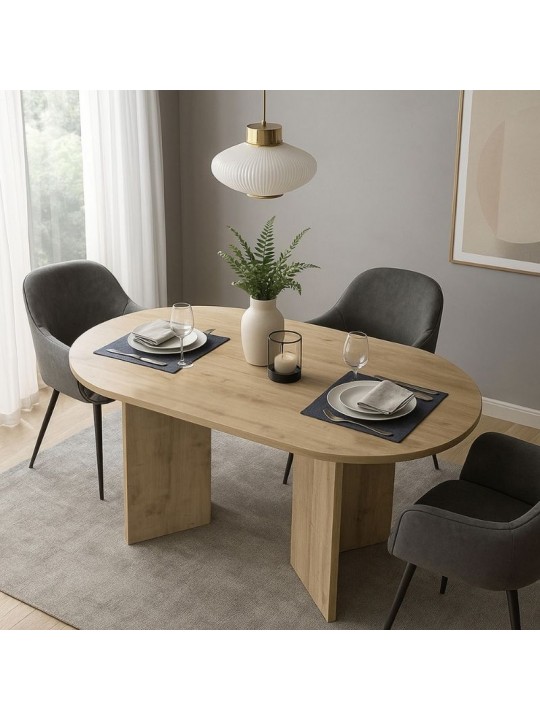 Τραπέζι Cortado Megapap χρώμα sapphire oak 138x80x75εκ.