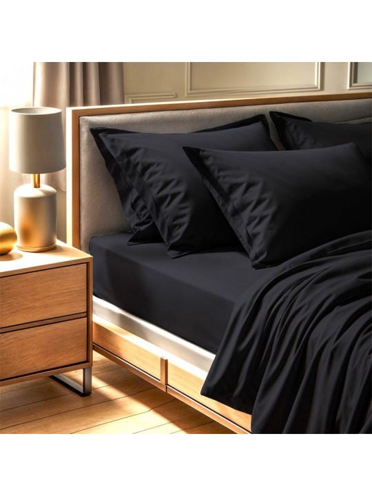 Σεντόνι Tonne Cotton Box Μονό (180x240) χρώμα μαύρο