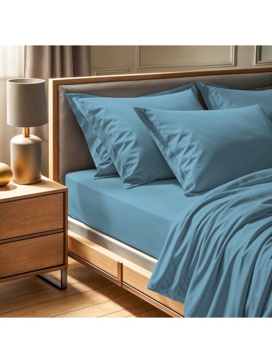 Σεντόνι Tonne Cotton Box Μονό (180x240) χρώμα μπλε