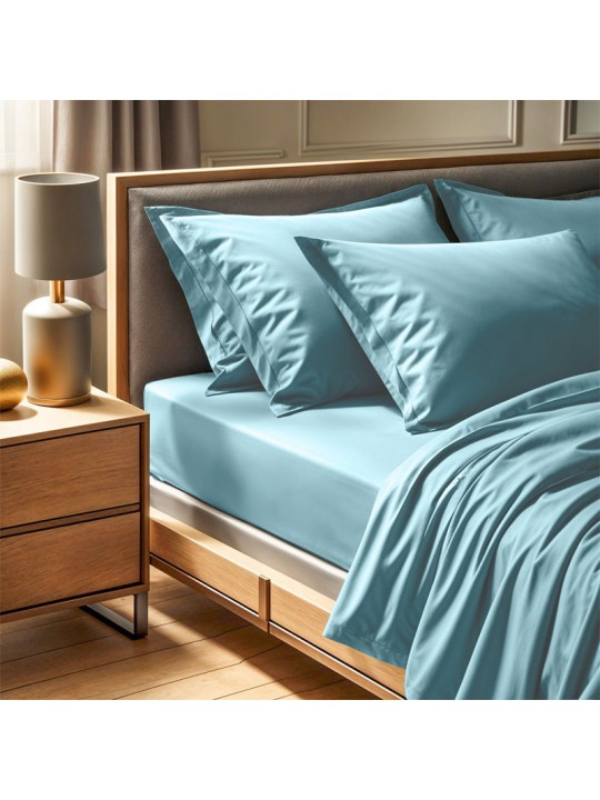 Σεντόνι Tonne Cotton Box Διπλό (240x260) χρώμα πετρόλ μπλε