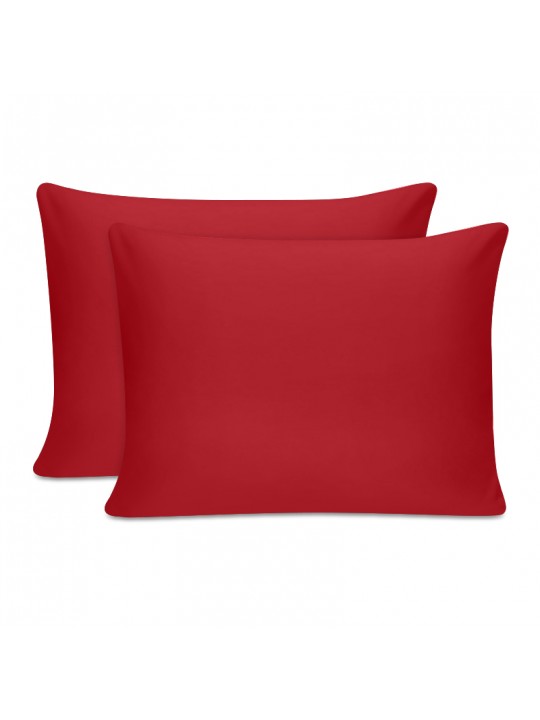 Μαξιλαροθήκες ύπνου Tonne Cotton Box Σετ 2 τμχ χρώμα κόκκινο 50x80εκ.