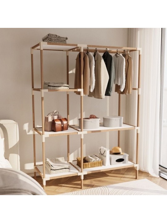 Ντουλάπα ρούχων ανοιχτή - Έπιπλο εισόδου ξύλινο - πλαστικό χρώμα φυσικό - μπεζ 117x47x155εκ.