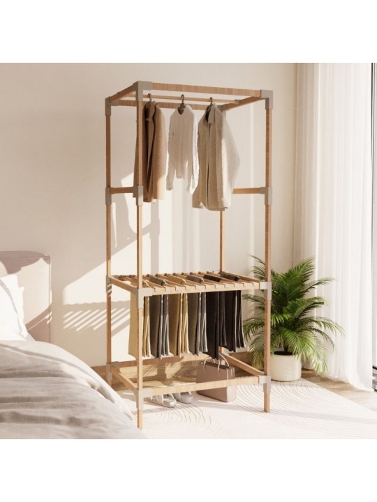 Ντουλάπα ρούχων ανοιχτή - Έπιπλο εισόδου ξύλινο - πλαστικό χρώμα φυσικό - μπεζ 75x46x156εκ.