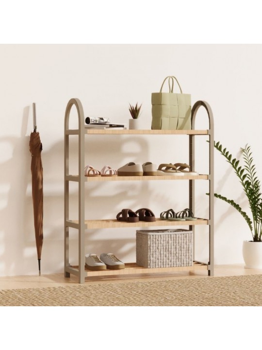 Παπουτσοθήκη ξύλινη - πλαστική χρώμα φυσικό - μπεζ 67x18x65εκ.