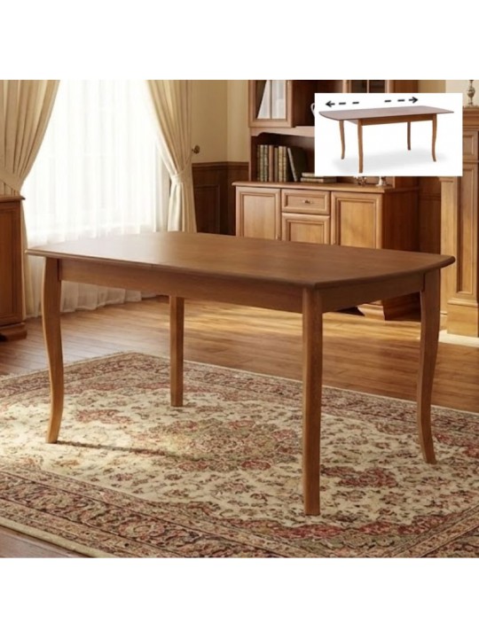 Τραπέζι Belfast Megapap μασίφ ξύλο-MDF επεκτεινόμενο χρώμα καρυδί 150/200x89x78εκ.