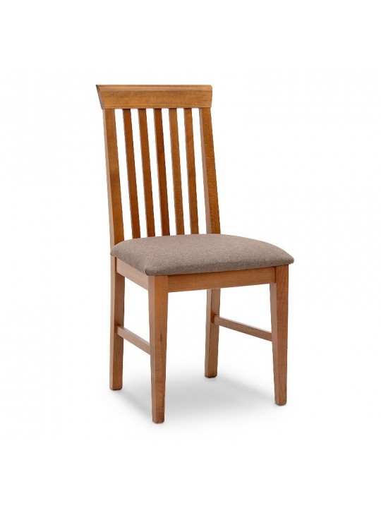 Καρέκλα τραπεζαρίας Francis Megapap από μασίφ ξύλο οξιάς χρώμα καρυδί 48x42x96εκ.