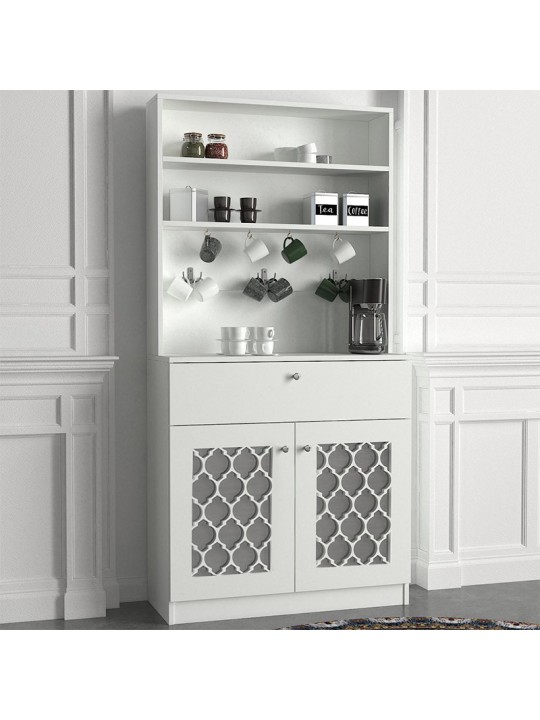 Έπιπλο κουζίνας Axel Megapap χρώμα λευκό 90x37x183,6εκ.