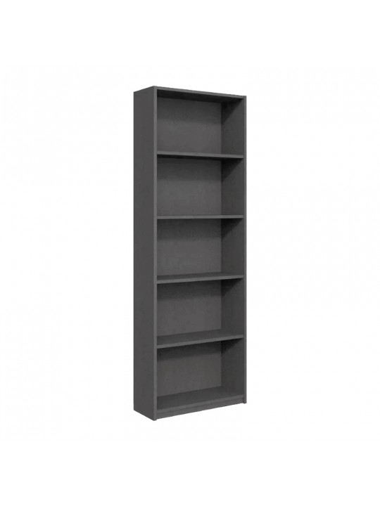 Βιβλιοθήκη Max Megapap χρώμα ανθρακί 58x23x170εκ.