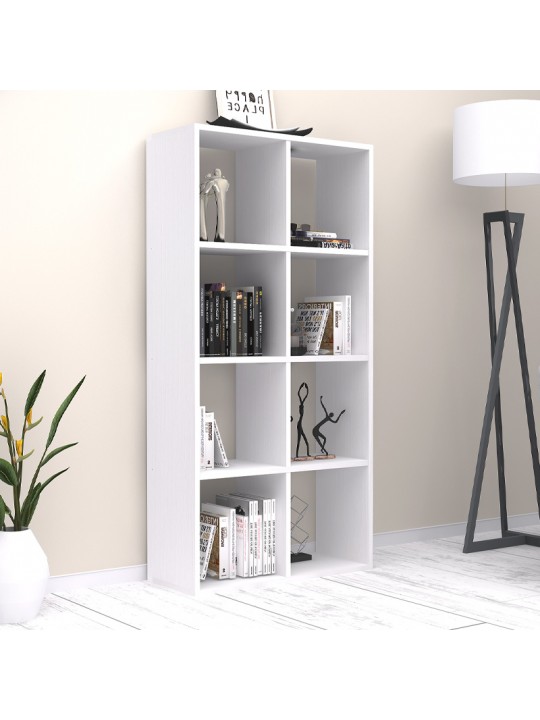 Βιβλιοθήκη Anser Megapap χρώμα λευκό 69,8x29x142εκ.