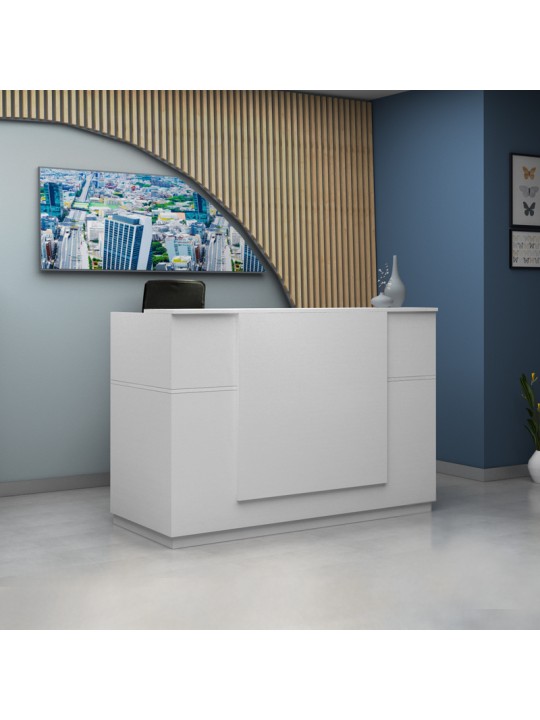 Γραφείο υποδοχής - reception Gemini Megapap χρώμα λευκό 180x70x110εκ.
