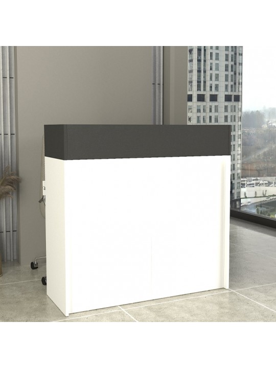 Γραφείο υποδοχής - reception Wilko Megapap με LED χρώμα λευκό - ανθρακί 113,6x42x110εκ.