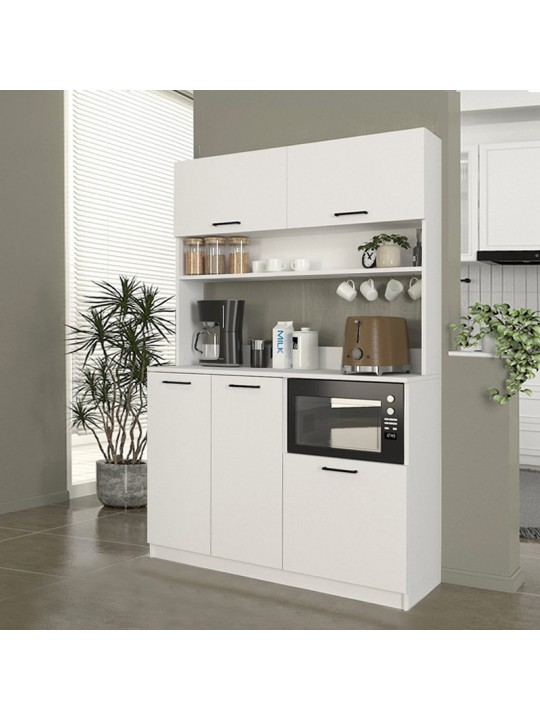 Έπιπλο κουζίνας Tuco 3 Megapap χρώμα λευκό 123,8x40x180εκ.