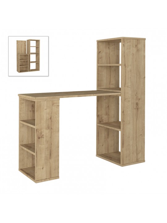 Γραφείο εργασίας πολυμορφικό Last Megapap χρώμα sapphire oak 119x44,7x123εκ.