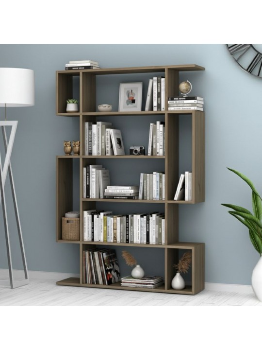 Βιβλιοθήκη Clint Megapap χρώμα καρυδί 108,5x25,5x161εκ.
