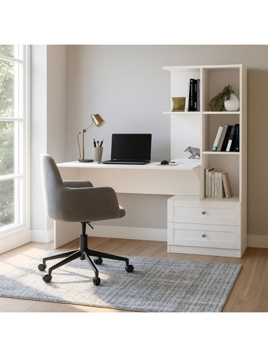 Γραφείο εργασίας Mantra Megapap χρώμα λευκό 150x60x152εκ.