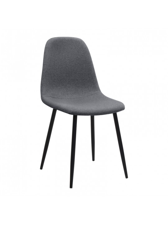 Καρέκλα τραπεζαρίας Iris Megapap γκρι ύφασμα - μεταλλικό μαύρο πόδι 43x50x85εκ.