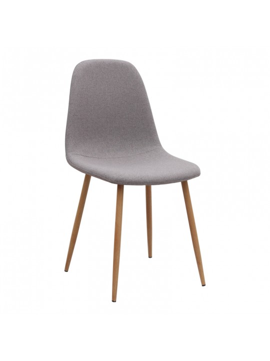 Καρέκλα τραπεζαρίας Iris Megapap ανοιχτό μπεζ ύφασμα - μεταλλικό φυσικό πόδι 43x50x85εκ.