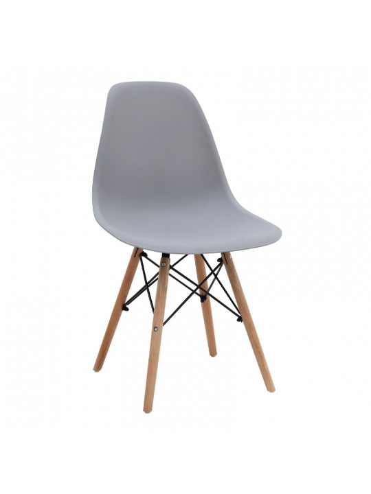 Καρέκλα τραπεζαρίας Nova Megapap PP γκρι - ξύλινο φυσικό πόδι 46x51x80εκ.