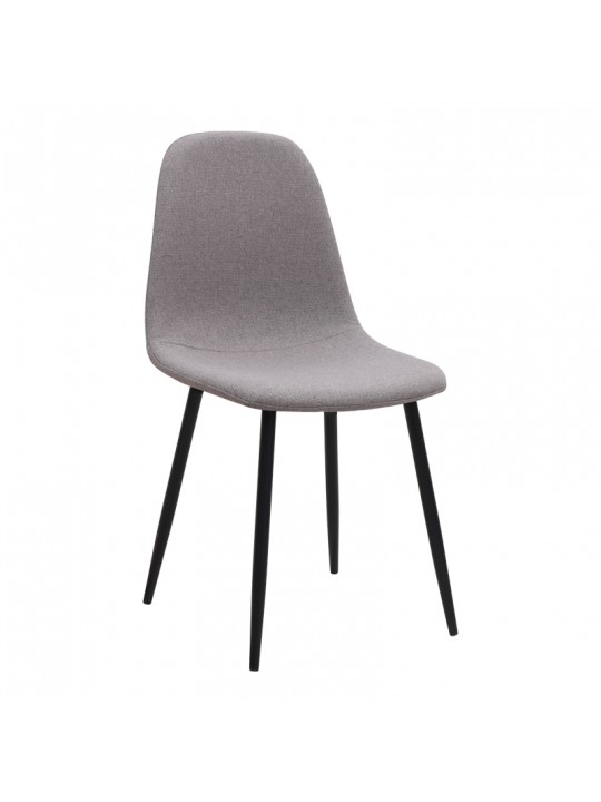 Καρέκλα τραπεζαρίας Iris Megapap ανοιχτό μπεζ ύφασμα - μεταλλικό μαύρο πόδι 43x50x85εκ.