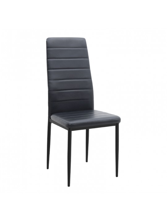 Καρέκλα τραπεζαρίας Rosa Megapap μαύρο PU - μεταλλικό μαύρο πόδι 40x52x96εκ.