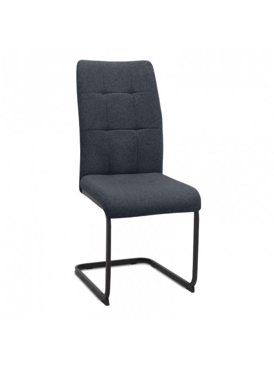 Καρέκλα τραπεζαρίας Laura Megapap ανθρακί ύφασμα - μεταλλική μαύρη βάση 42x58x98εκ.