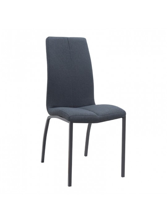 Καρέκλα τραπεζαρίας Fina Megapap ανθρακί ύφασμα - μεταλλικό μαύρο πόδι 43x58x95εκ.